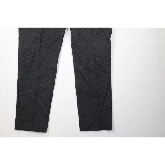 Vintage 90s Ralph Lauren Mens 34x32 Wool Blend Houndstooth Wide Leg Chino Pants